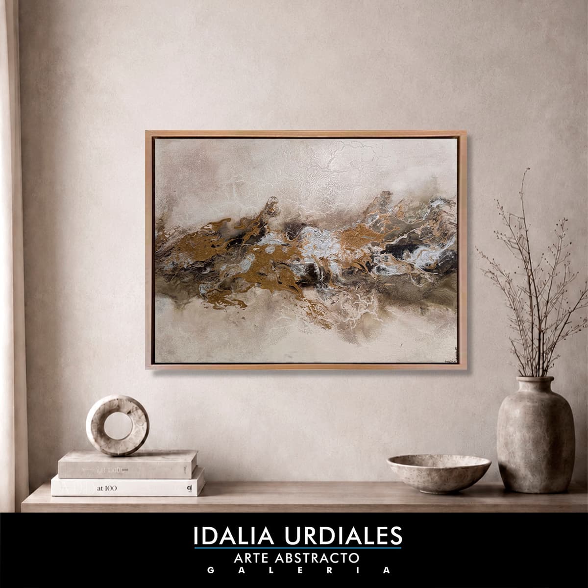 Framed abstract artwork staged in a contemporary interior — piece 10