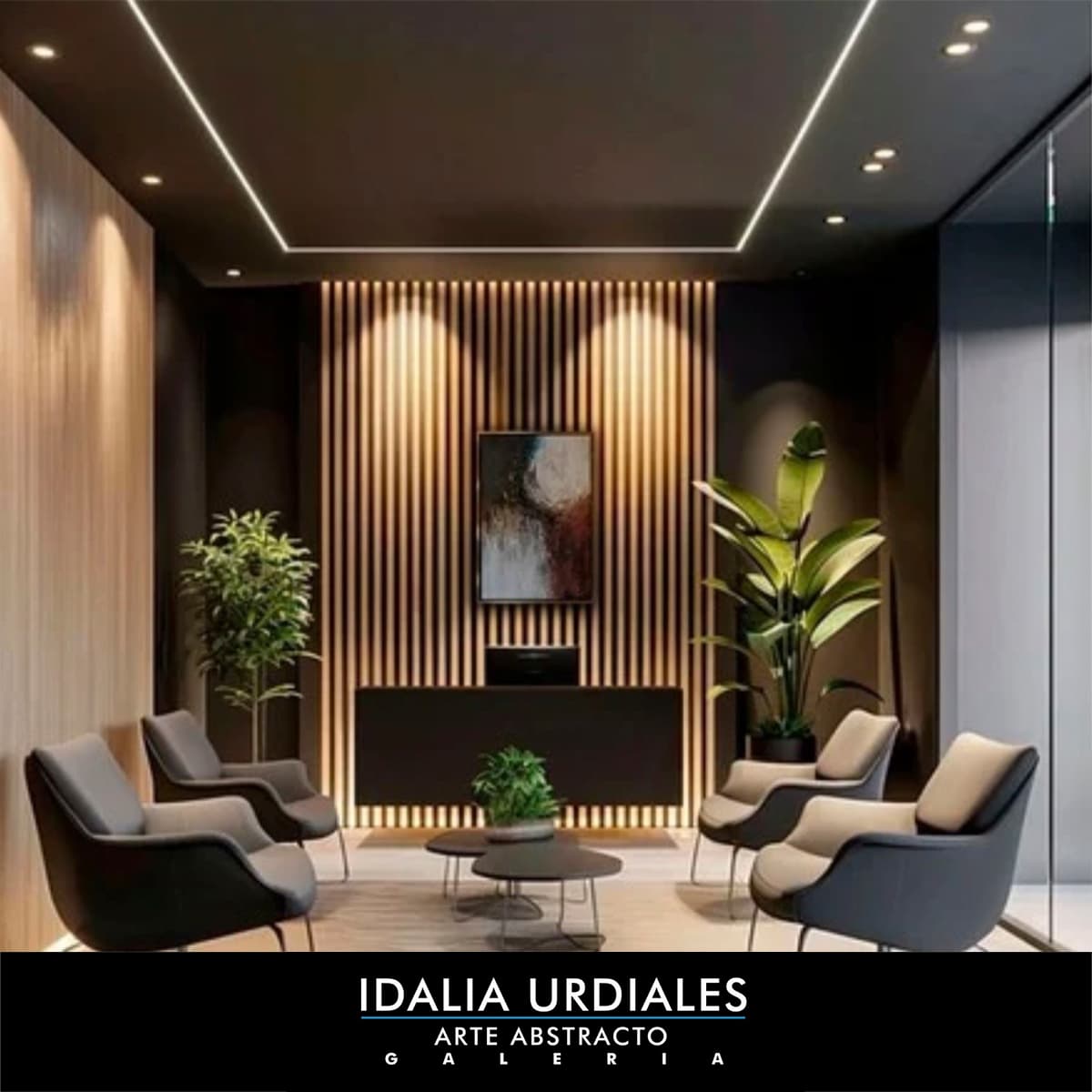 Framed abstract artwork staged in a contemporary interior — piece 18