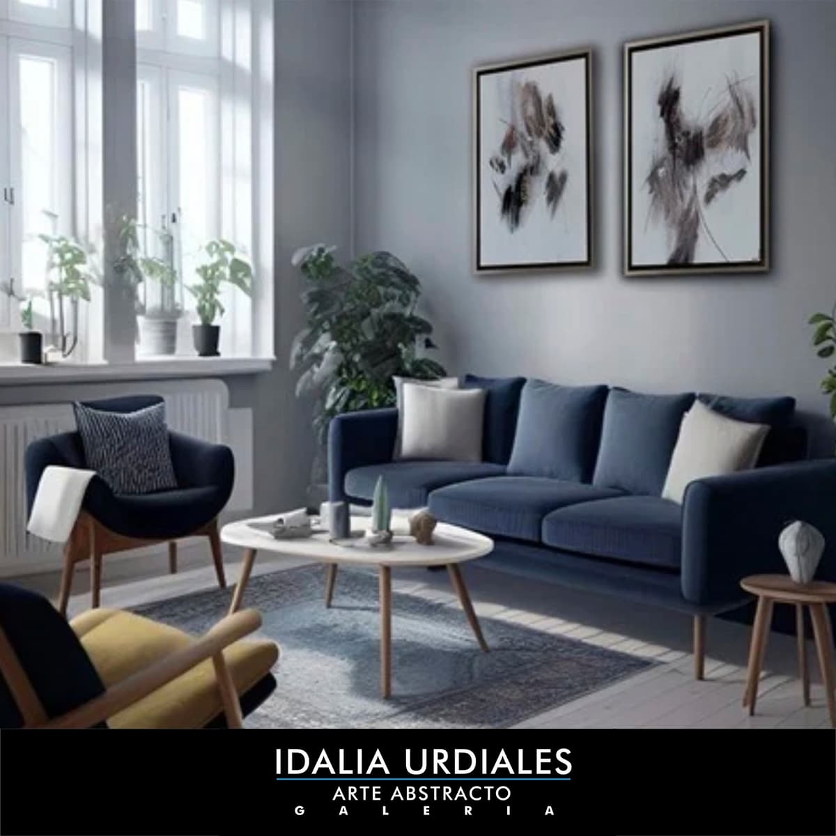 Framed abstract artwork staged in a contemporary interior — piece 29