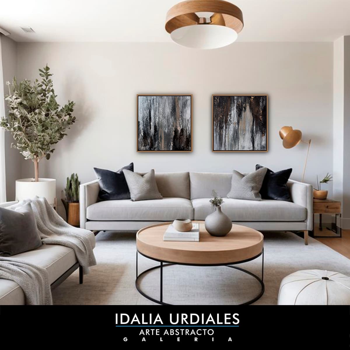 Framed abstract artwork staged in a contemporary interior — piece 31