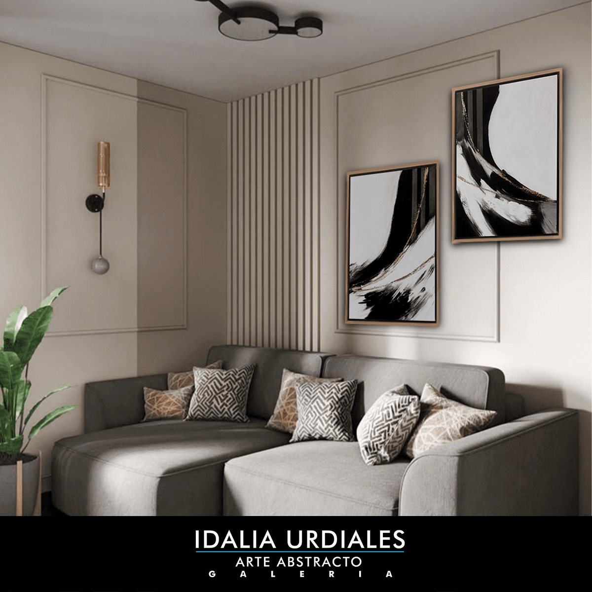 Framed abstract artwork staged in a contemporary interior — piece 32