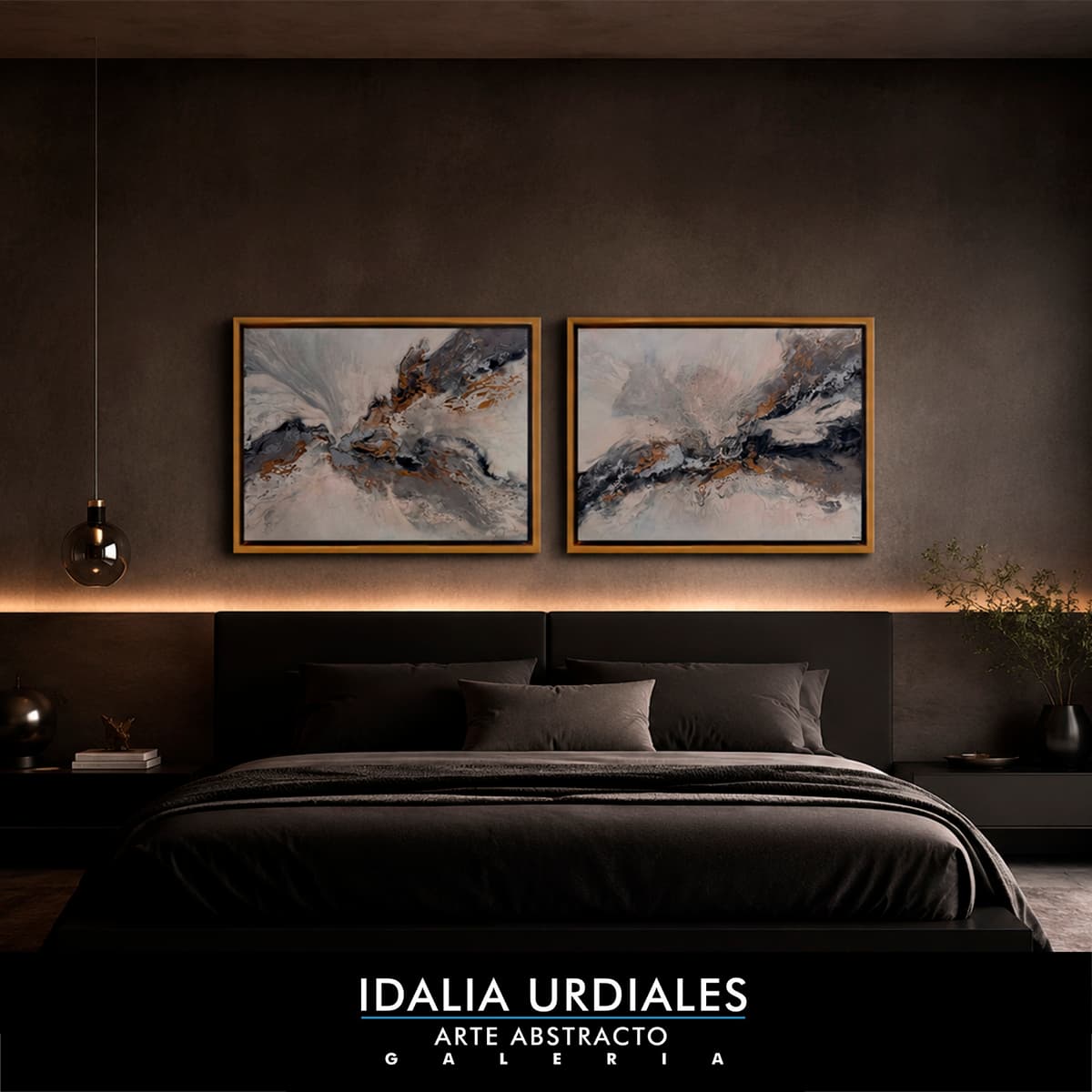 Framed abstract artwork staged in a contemporary interior — piece 36
