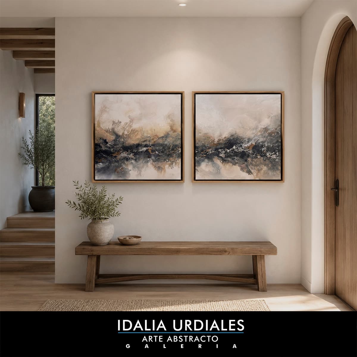 Framed abstract artwork staged in a contemporary interior — piece 39