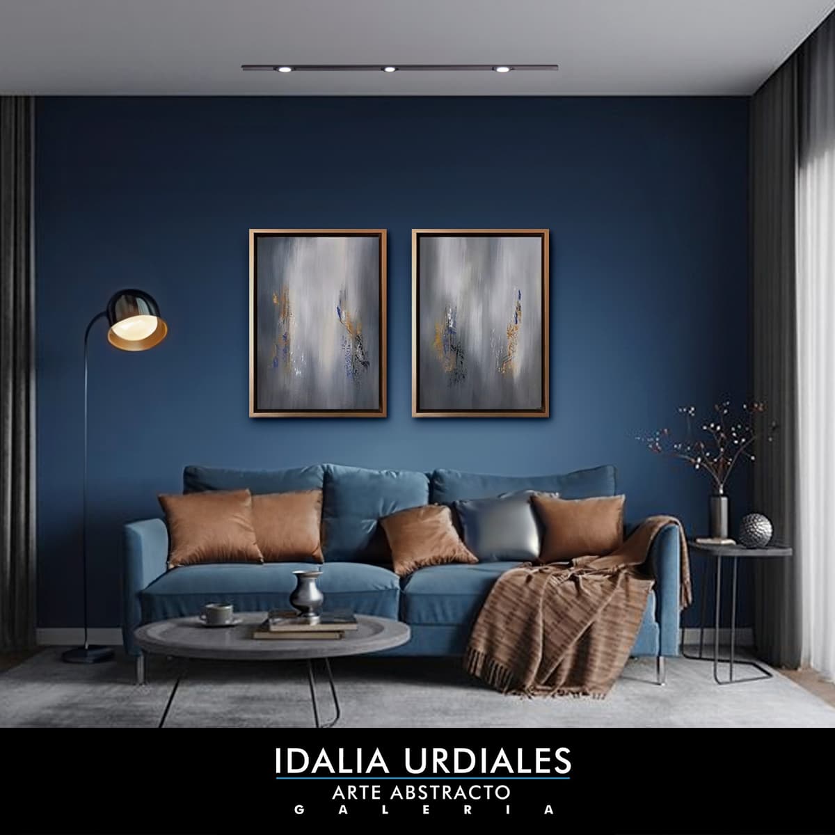 Framed abstract artwork staged in a contemporary interior — piece 42