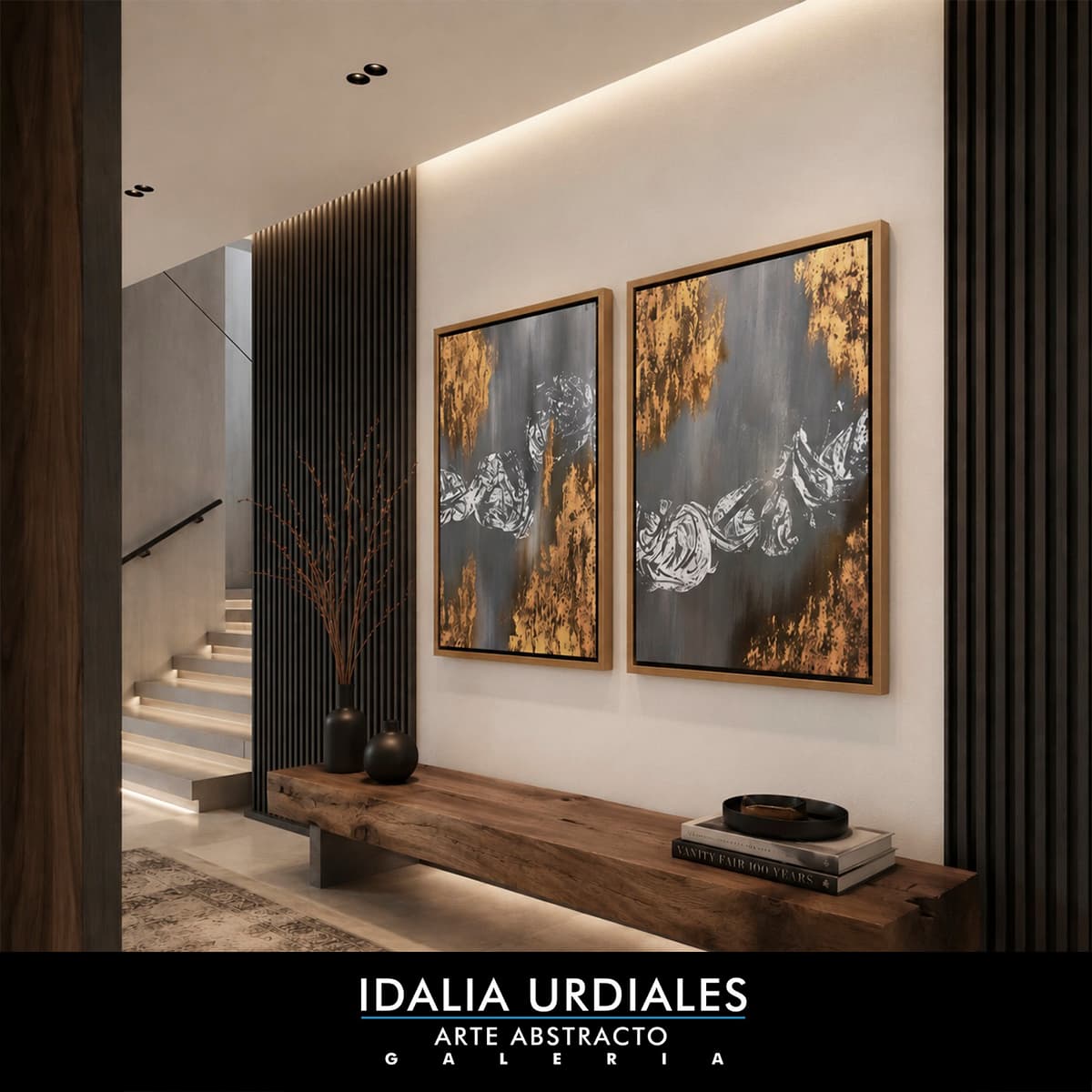 Framed abstract artwork staged in a contemporary interior — piece 49