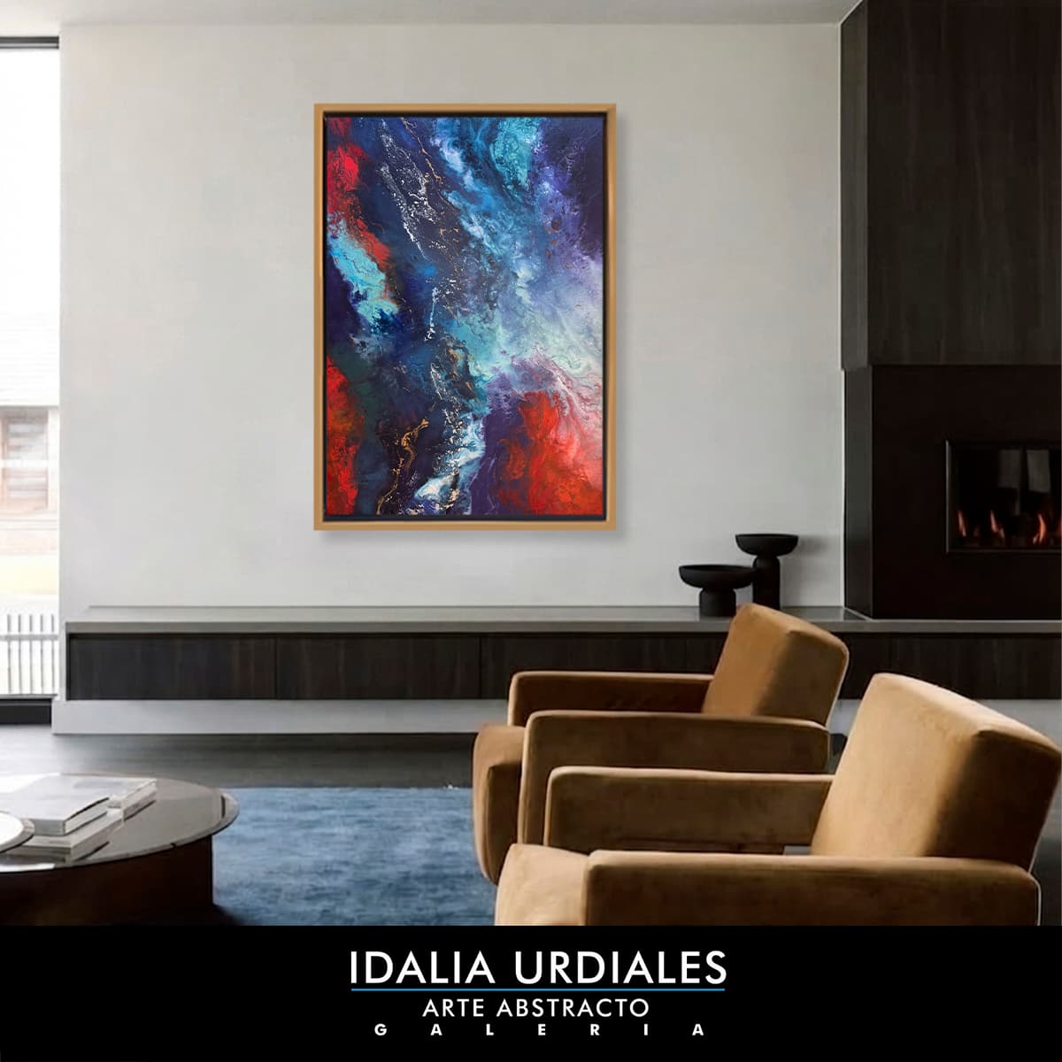 Framed abstract artwork staged in a contemporary interior — piece 52