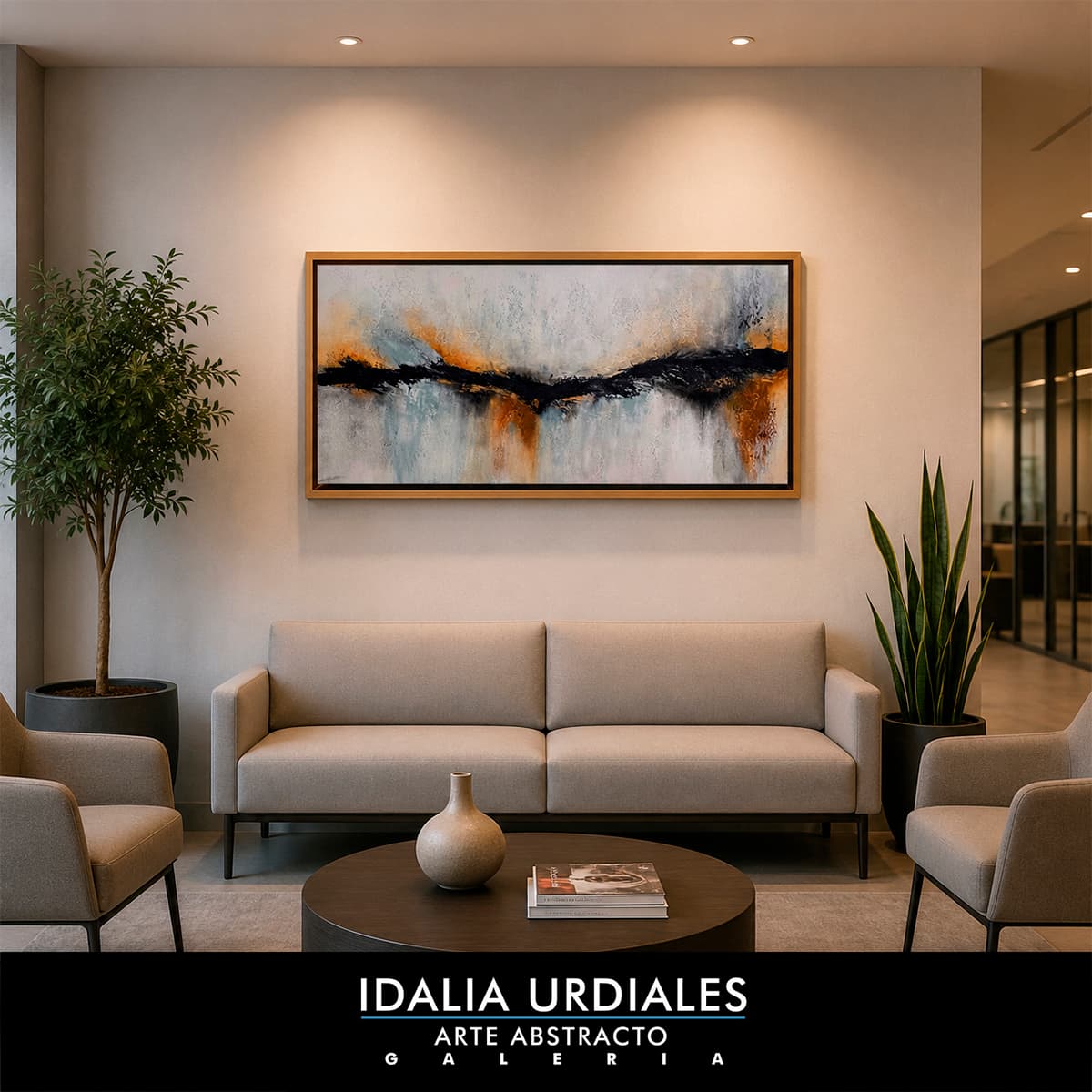 Framed abstract artwork staged in a contemporary interior — piece 58