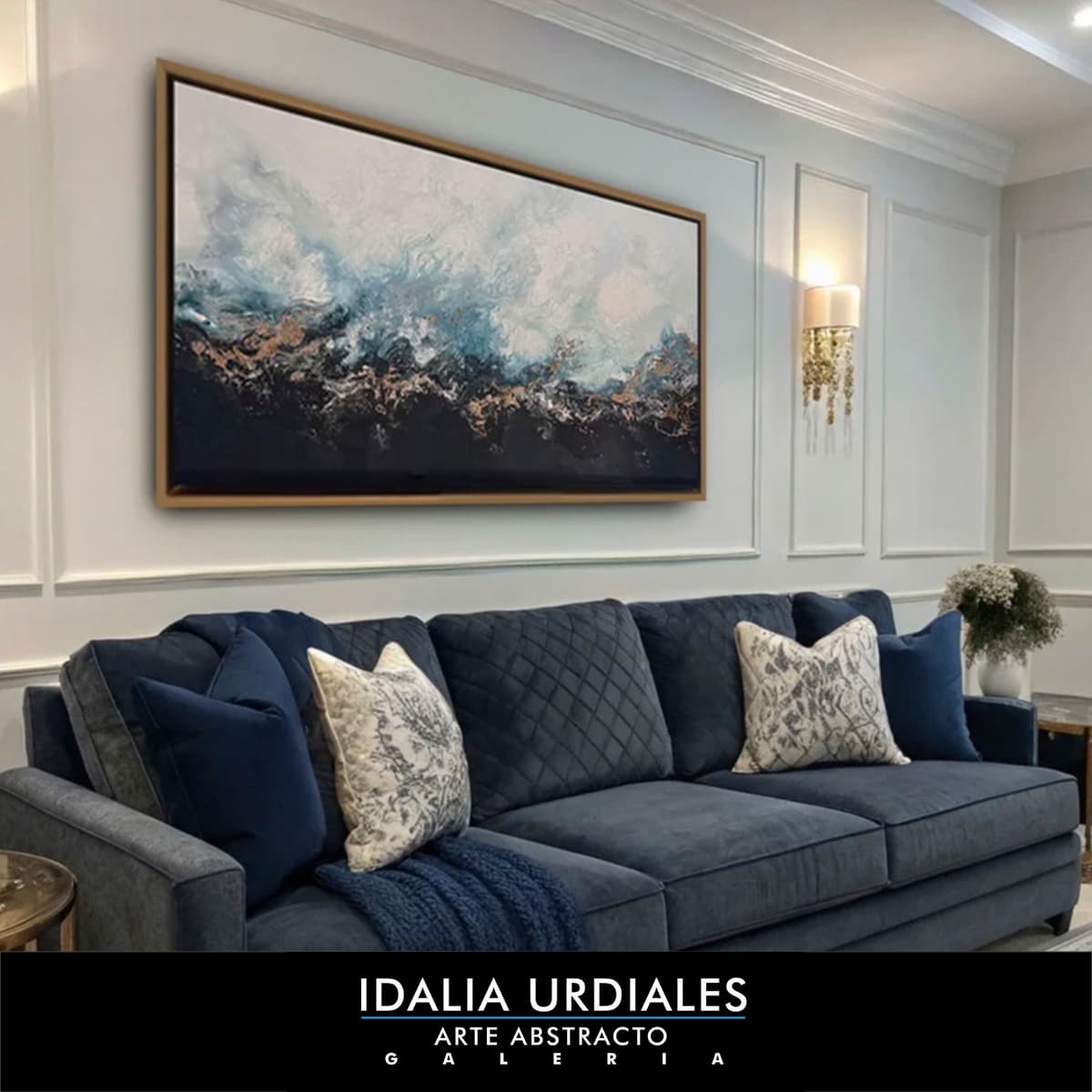 Framed abstract artwork staged in a contemporary interior — piece 62