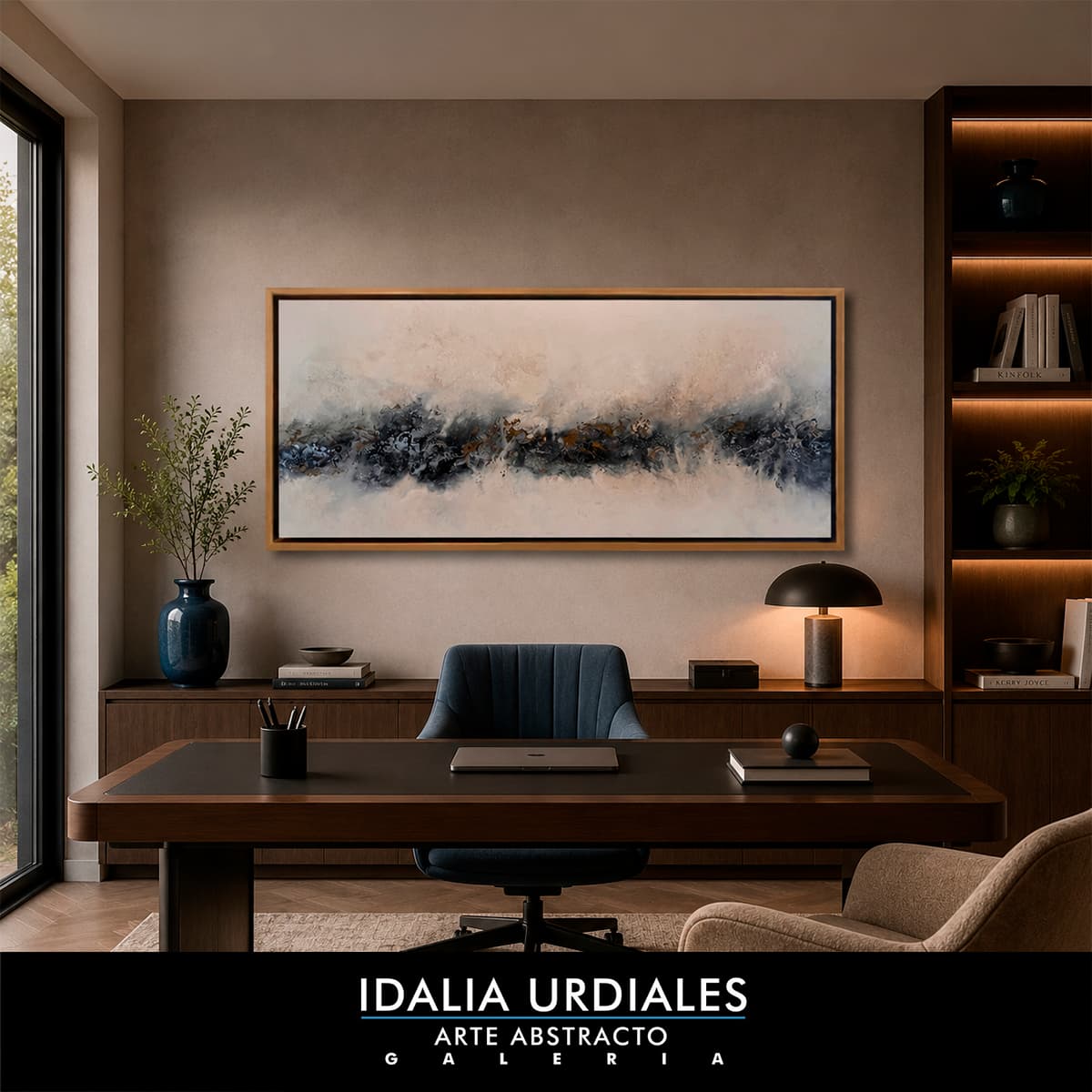 Framed abstract artwork staged in a contemporary interior — piece 64