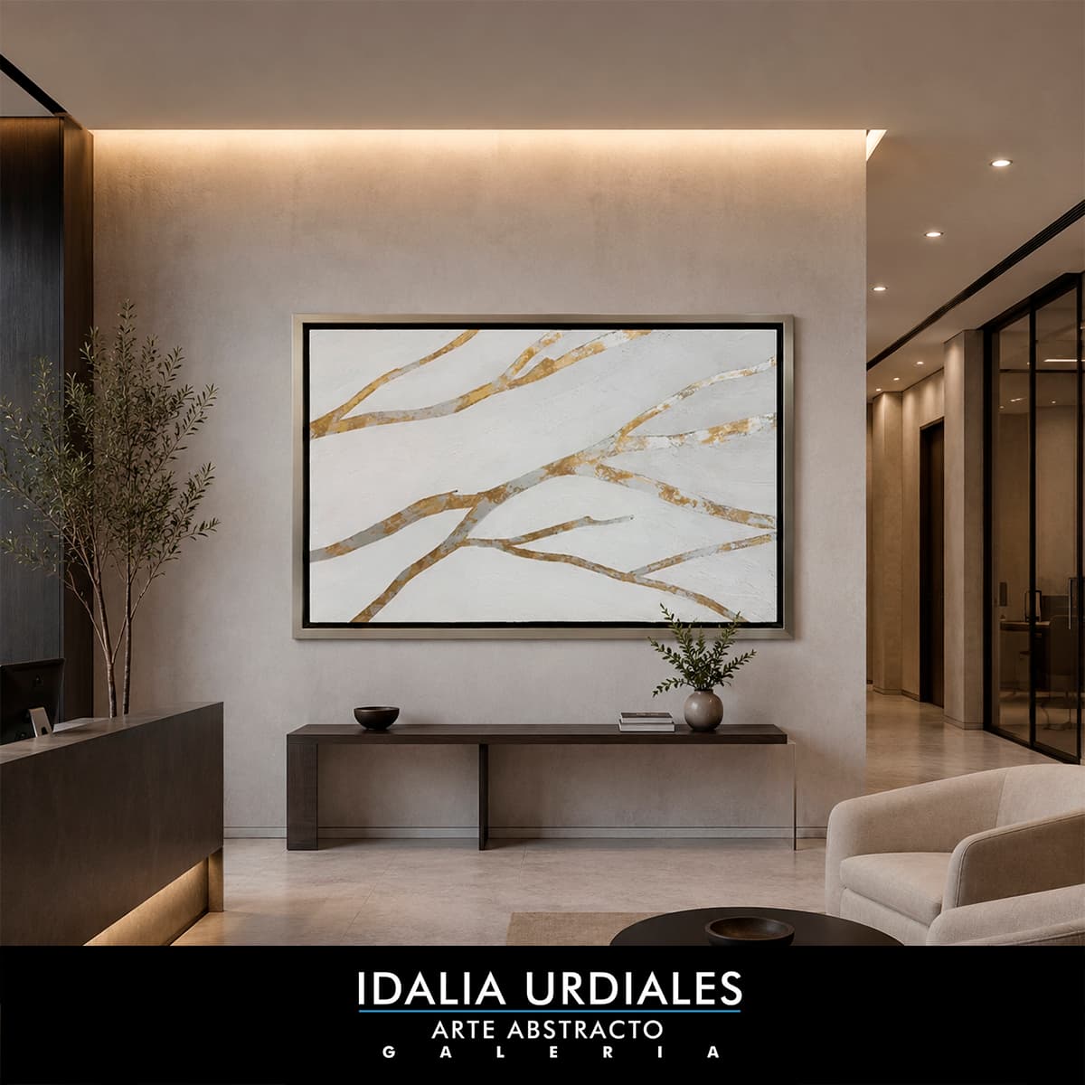 Framed abstract artwork staged in a contemporary interior — piece 68
