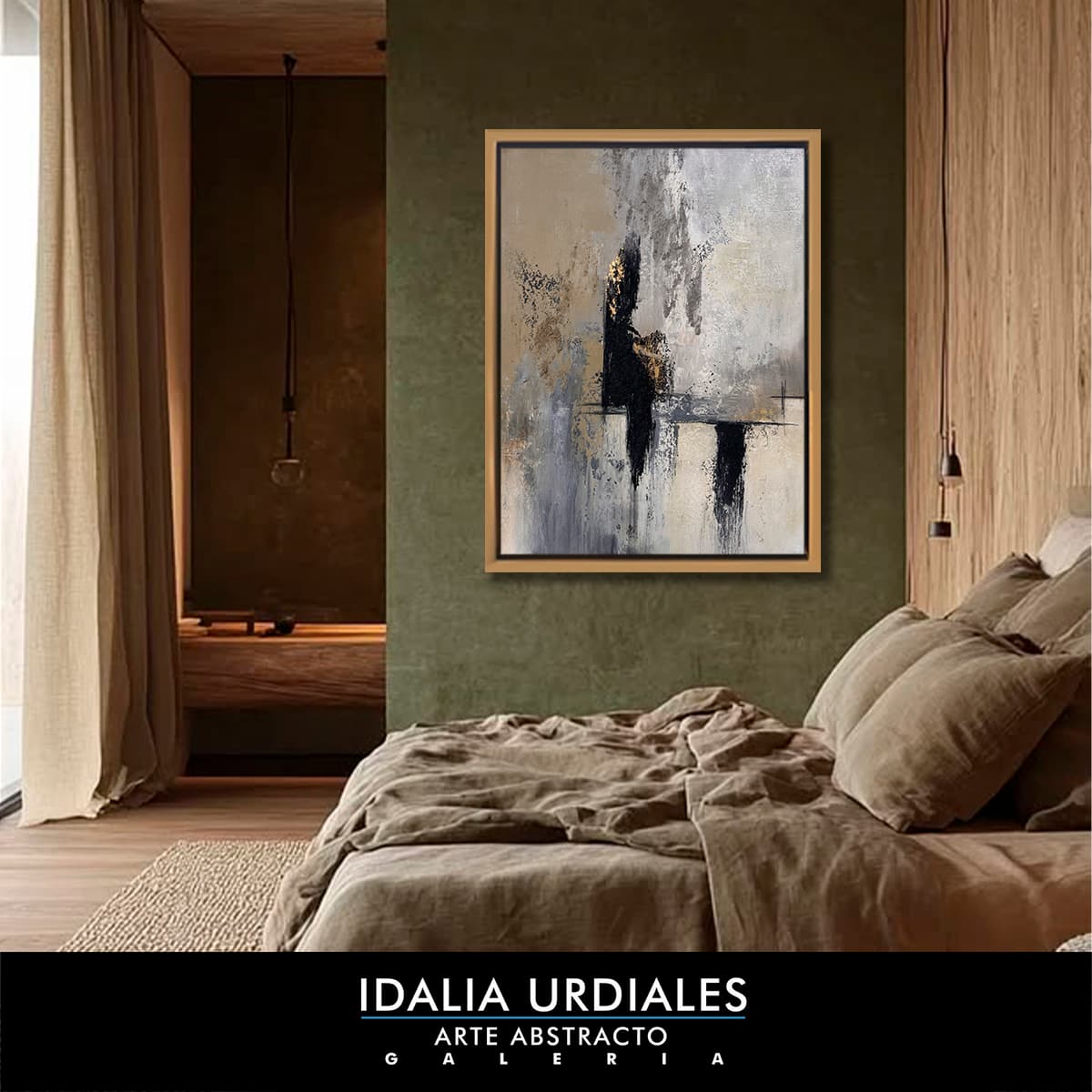 Framed abstract artwork staged in a contemporary interior — piece 7